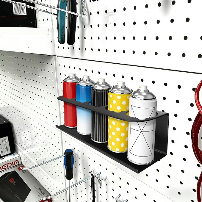 Touri 4 Pack Spray Can Holder for Garage and Workspace, Wall-Mounted Steel - Image 7