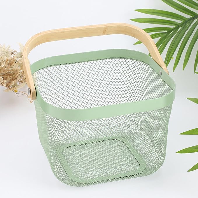 AJIODA Metal Mesh Steel Basket, Storage Organizer Basket Multi-functional - Image 7