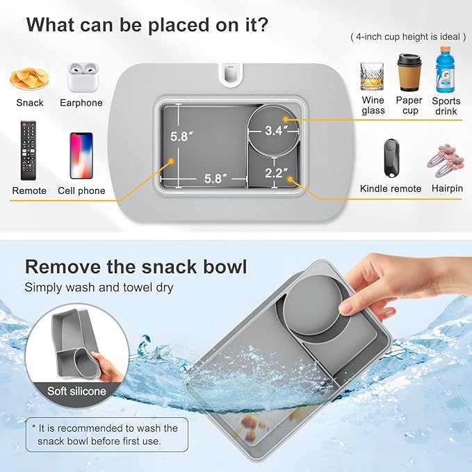 Tablet Stand Pillow with Snack Bowl, iPad Lap Holder - Image 2