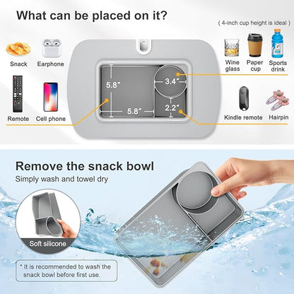 Tablet Stand Pillow with Snack Bowl, iPad Lap Holder - Image 2