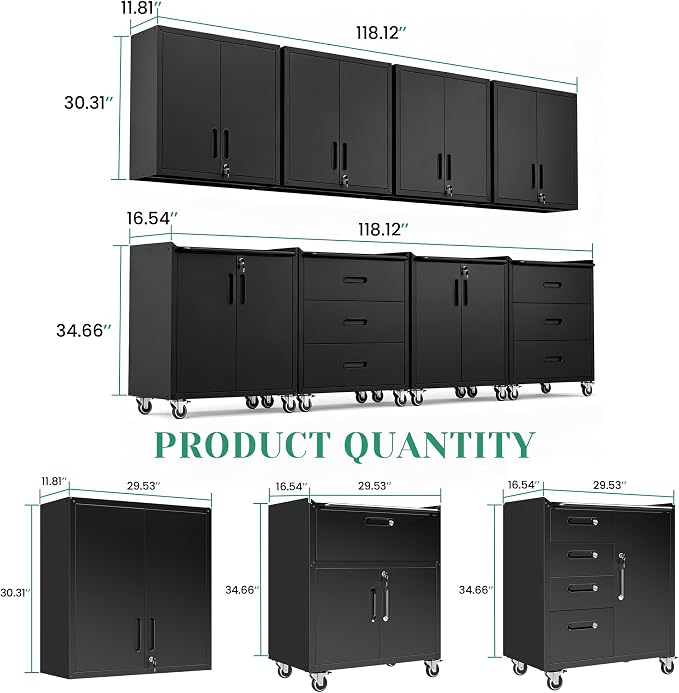 Garage Cabinet System | Heavy Duty Steel All-in-One Modular Garage Cabinet Set - Image 2