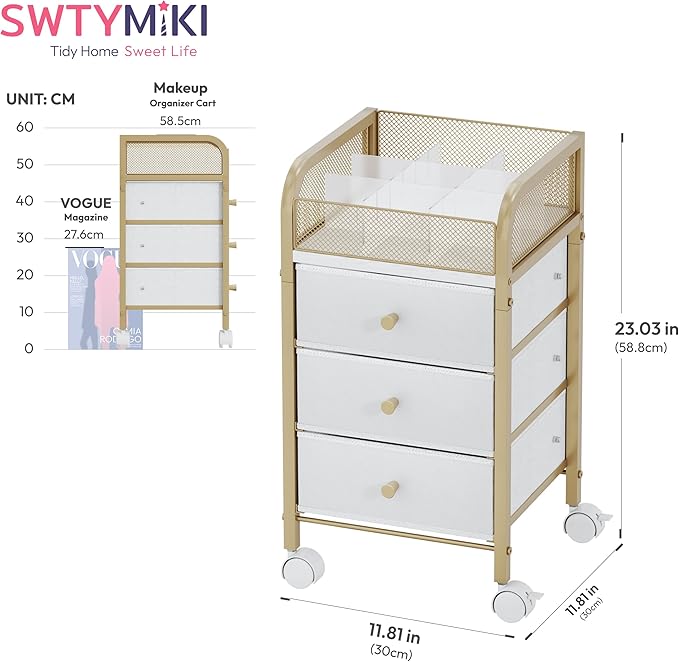 SWTYMIKI Rolling Makeup Organizer Cart - Image 2