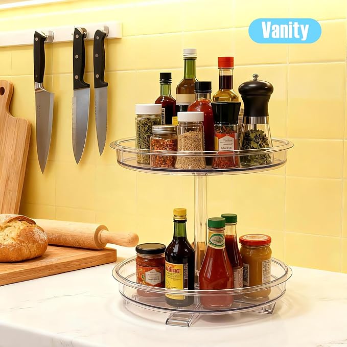 2 Tier Lazy Susan Organizer, 9.7 Inch Lazy Susan Turntable - Image 6