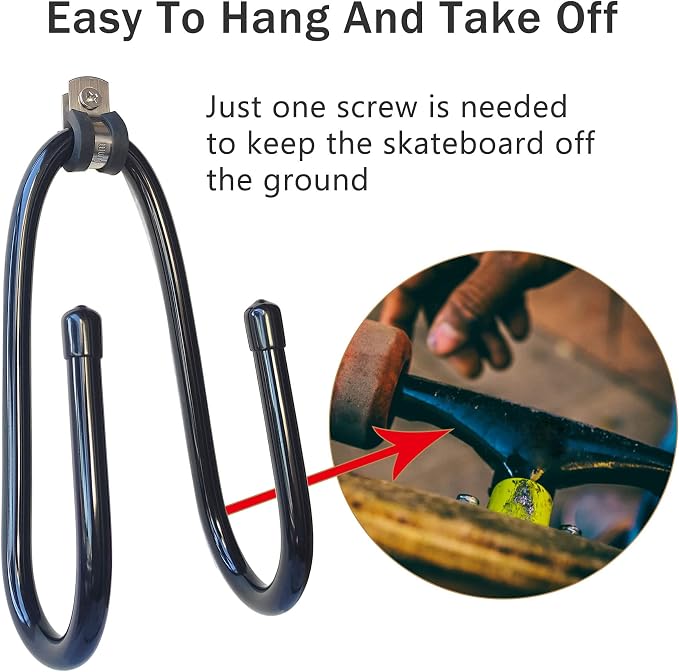 Upgraded Skateboard Wall Mount Skateboard Hanger, Skateboard and Longboard Wall - Image 4