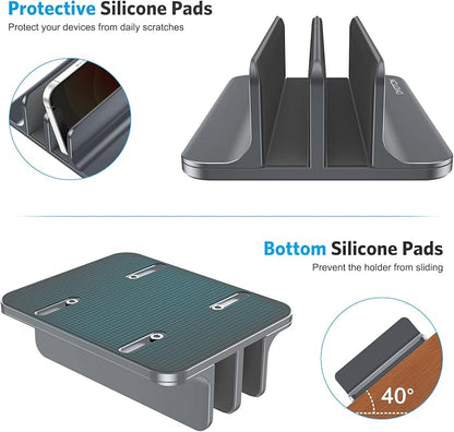 OMOTON Vertical Laptop Stand, Desktop Aluminum Mac Book Stand - Image 6