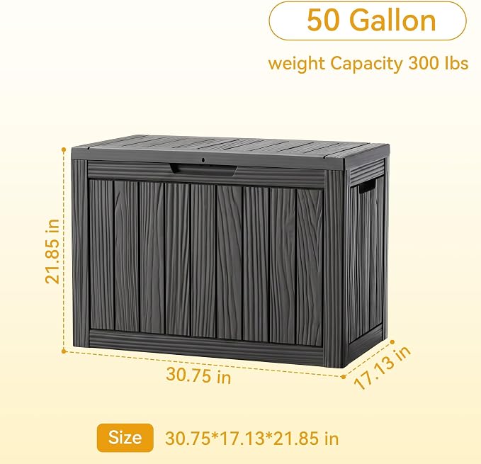 50 Gallon Storage Box for Outdoor and Indoor Use, Outdoor Deck Box for Picnic - Image 2
