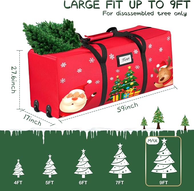 Christmas Tree Storage Bag, Fits Up to 9Ft Xmas Disassembled Tree, Heavy Duty - Image 2
