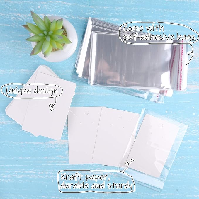 MIAHART 150 Set Earring Holder Cards Necklace Display Cards - Image 2