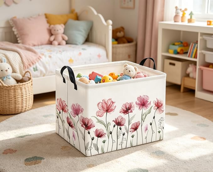 Rectangular Valentines Basket for Women Girls Storage Bin Organizer Box Shelf - Image 4