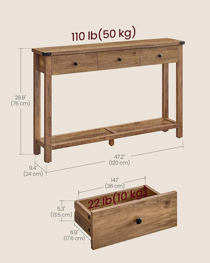 VASAGLE LIRY Collection Narrow Console Table - Image 3