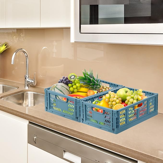 Plastic Drawer Organizer 4-Pack Collapsible Storage Boxes Crate Stackable - Image 2