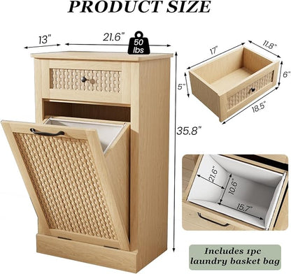 Tilt Out Laundry Hamper Cabinet, 10 Gallon Laundry Cabinet - Image 2