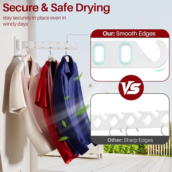 Wall Mounted Drying Rack 1 Pack, Foldable Laundry Drying Rack - Image 4