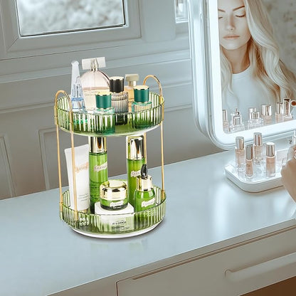 360 Rotating Makeup Organizer, 2 Tier Lazy Susan Bathroom Counter Organizer - Image 7