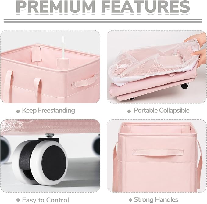 CHICVITA 100L Slim Collapsible Laundry Basket - Image 4