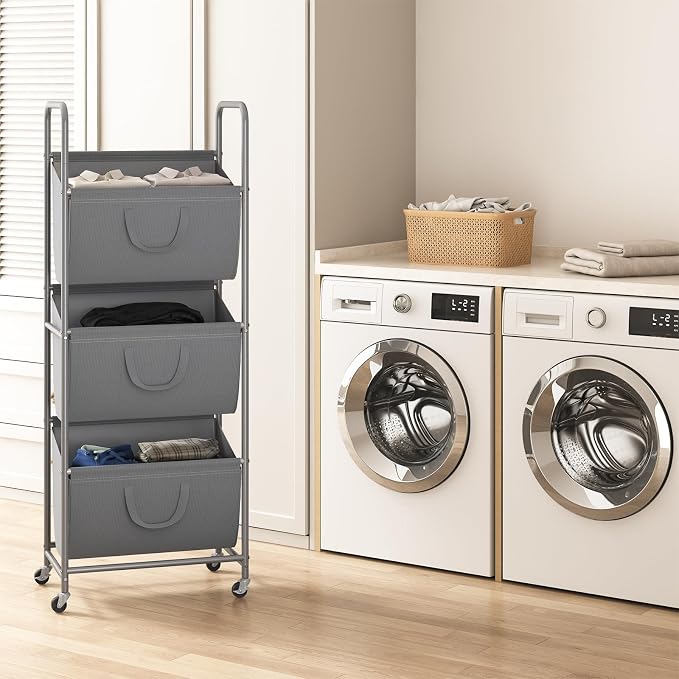 ELYKEN 120L Vertical Rolling Laundry Hamper - Image 8
