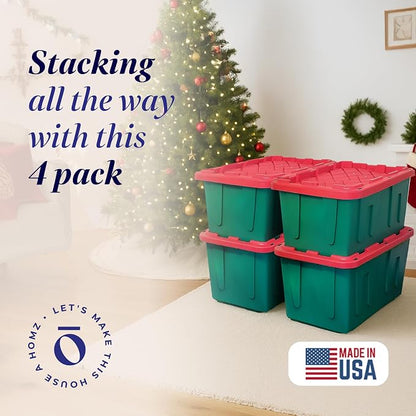 HOMZ 4-Pack Durabilt, Heavy Duty Plastic Storage Bins - Image 2
