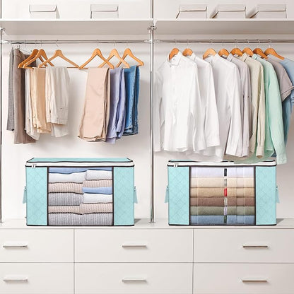 Budding Joy 90L Large Storage Bags, 8 Pack Clothes Storage Bins Foldable Closet - Image 7