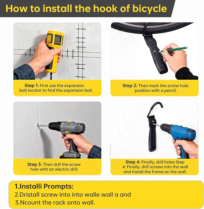 Wall Mount Bicycles Hanger, Bike Rack Garage Wall Mount, Indoor Bike Storage - Image 4