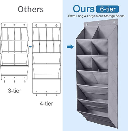FENTEC 2 Pack Over the Door Shoe Organizer, Hanging Shoe Organizer, 6-Tier - Image 2