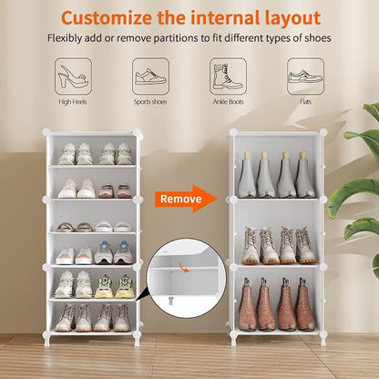 AWTATOS 8 Tiers Shoe Rack Organizer, 32 Pair Shoe Storage Cabinet - Image 5