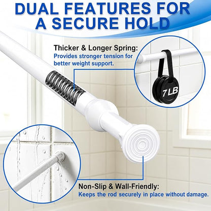 2 Pack Small Tension Curtain Rod, Short Adjustable Extendable | Spring Loaded - Image 5