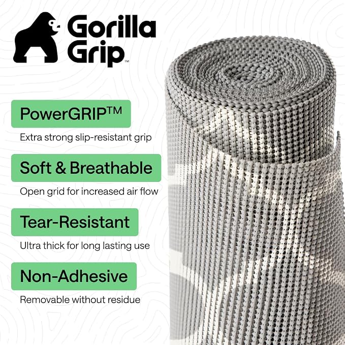 GORILLA GRIP powerGRIP Drawer Shelf and Cabinet Liner, Thick Strong Hold - Image 2