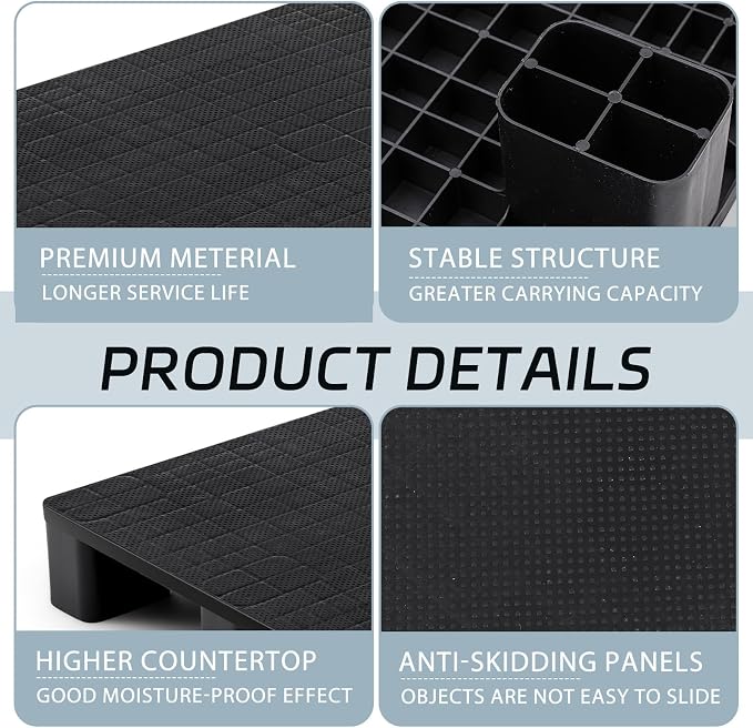 2 Pcs Plastic Pallet for Basement Storage Easy Stack Lightweight Floor Pallet - Image 3