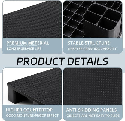 2 Pcs Plastic Pallet for Basement Storage Easy Stack Lightweight Floor Pallet - Image 3