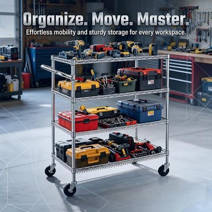Finnhomy 4 Tier Heavy Duty Commercial Grade Rolling Cart - Image 5
