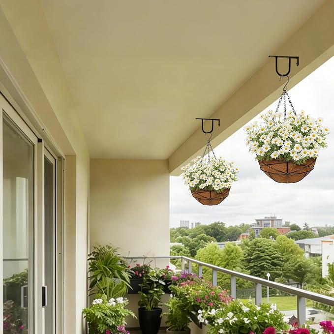 4 Pack 10 inch Metal Hanging Baskets - Image 5