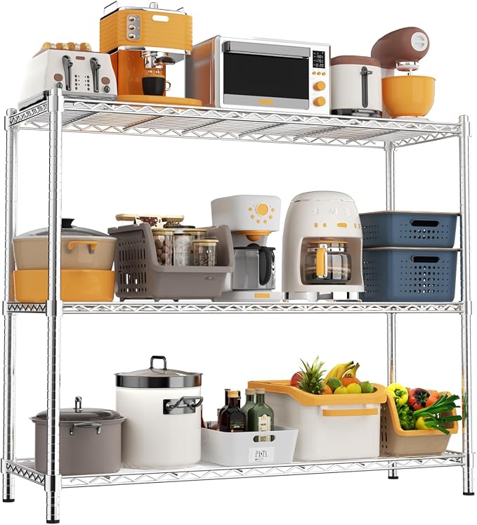 Storage Shelves Heavy Duty, 3-Tier Adjustable Metal Industrial Utility Shelf - Image 8