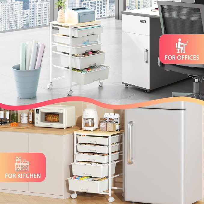 Goovilla Rolling Cart with 5 Drawers - Image 9
