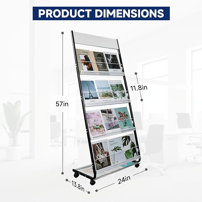 4-Tier Floor-Standing Magazine Rack - Image 2
