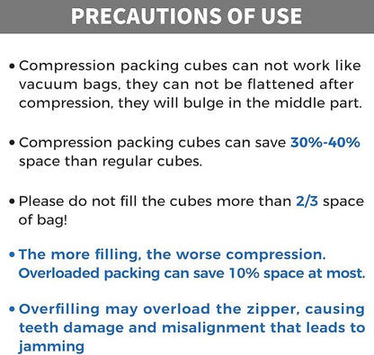 BAGAIL 4 Set/6 Set/8 Set Compression Packing Cubes Travel Accessories - Image 5