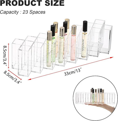 ELLDOO Rollerball Perfume Organizer, 23 Spaces Clear Acrylic Perfume Storage - Image 2