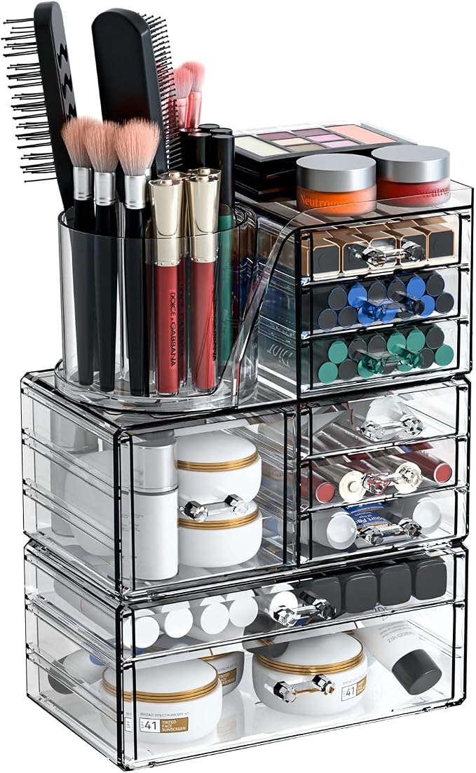 SuoXing 3 Pack Clear Acrylic Makeup Organizer - Image 8