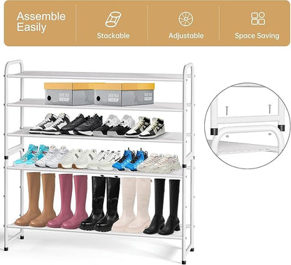 KEETDY 3-Tier Long Shoe Rack for Closet Metal Shoe Organizer for Entryway - Image 5