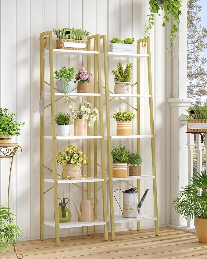Hzuaneri Ladder Shelf, Freestanding Corner Storage Shelf | Bookcase - Image 8