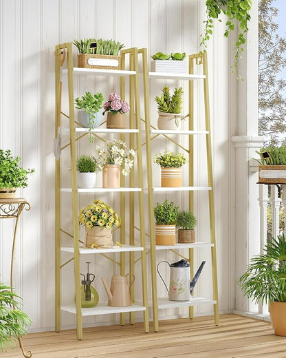 Hzuaneri Ladder Shelf, Freestanding Corner Storage Shelf | Bookcase - Image 8