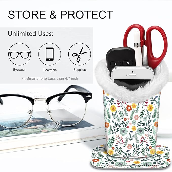 Fintie Plush Lined Eyeglasses Holder, Glasses Stand Case, Anti-scratch Glasses - Image 4