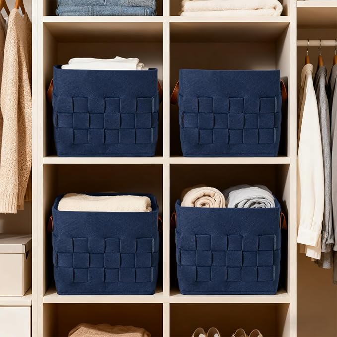 Bold monkey Storage Basket 3 Pack, Medium 10" x10" x10 " Baskets - Image 9