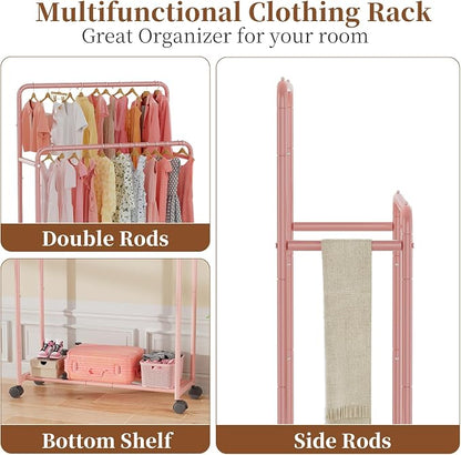 Simple Trending Clothing Clothes Rack Double Rods - Image 3