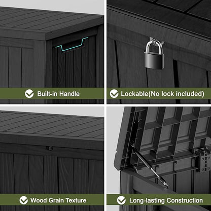 150 Gallon Waterproof Outdoor Storage Box, Resin Deck Box, Lockable Outside - Image 6