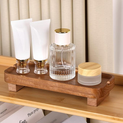 Wood Riser Small Decorative Tray Sink Soap Dish, Vanity Tray Pedestal Stand 8.7 - Image 6