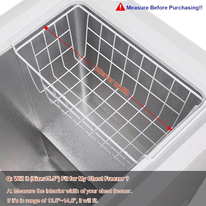 Chest Freezer Baskets 15.5 Inch, Chest Freezer Organizer Bins Metal Wire - Image 5