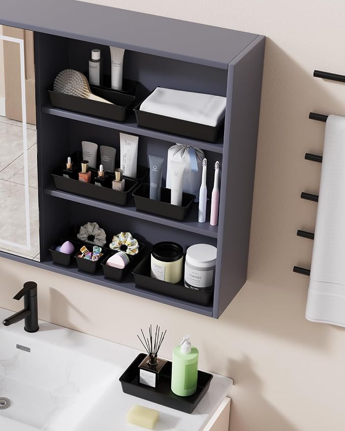 BiuLeon 25 PCS Plastic Drawer Organizers Set, 4-Sizes Vanity and Makeup - Image 6