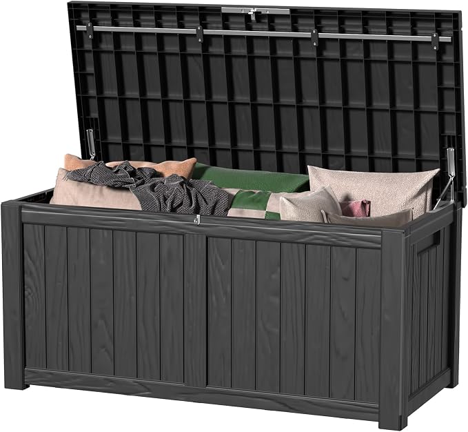 120 Gallon Deck Box, Resin Outdoor Storage Box by OutdoorLivingPerfected