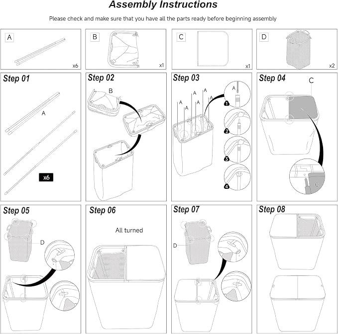 DOKEHOM 160L Double Laundry Basket - Image 9