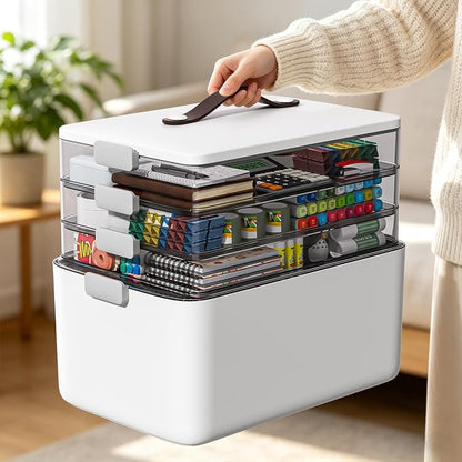 MOPUP 4-Tier Medicine Craft, Organizer Storage, Portable Latch Bin - Image 2